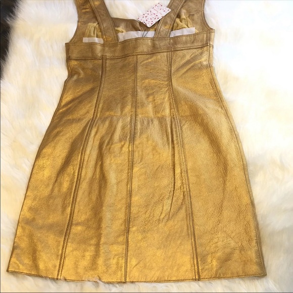 NWT Free People Cow Leather Goldie Mini Dress - Picture 5 of 8